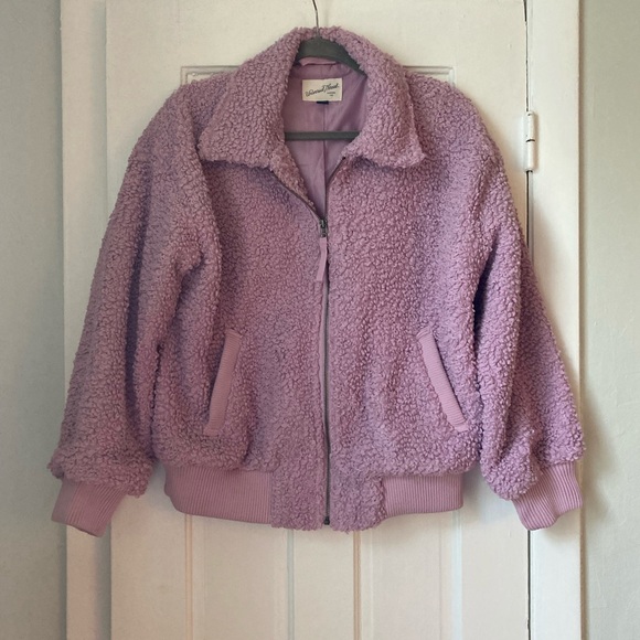 Universal Thread Sherpa Bomber Jacket- Oversized- Size Medium- Purple - Picture 3 of 8